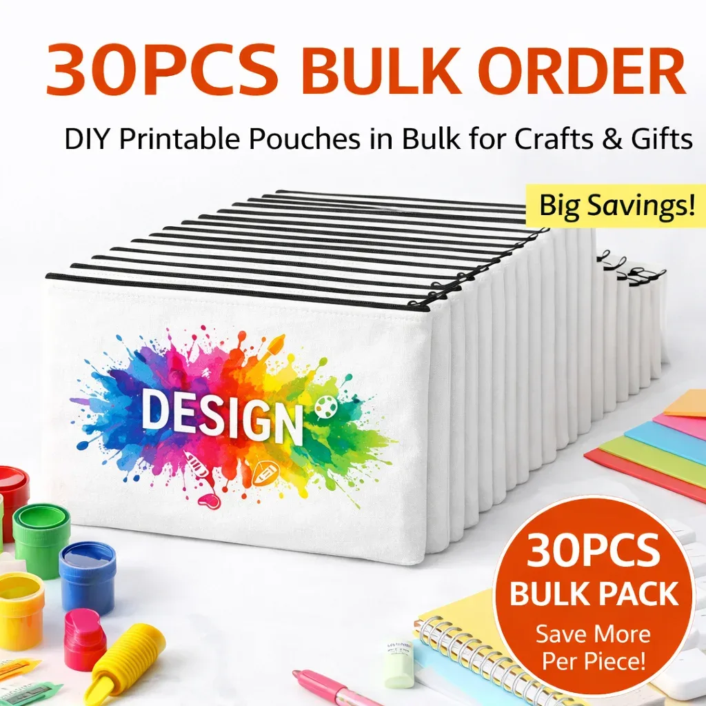 étuis cosmétiques toile blanc motif taches peinture design voyage organisation fournitures bureau cosmétiques maquillage projet bricolage transfert thermique personalisation