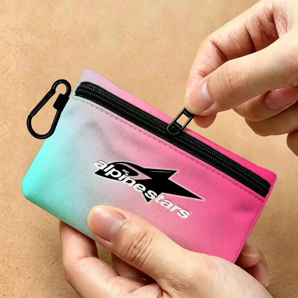 petite pochette multifonctionnelle en tissu oxford avec logo alpinestars, avec crochet, mini porte-monnaie, sac de rangement pour écouteurs