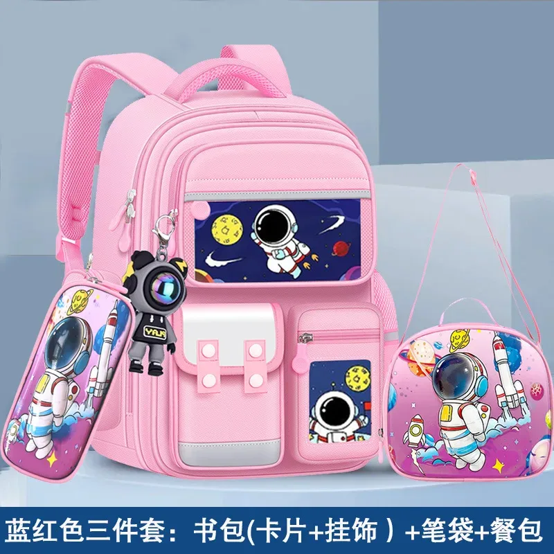 sac à dos pour enfants 3 pièces de la série astronaute, mignon et esthétique, grande capacité, pour élèves du primaire