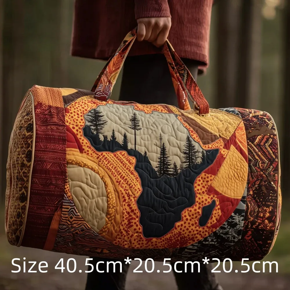 sac de voyage 3d matelassé afrique pour femme, sac de week-end bohème avec imprimé carte des femmes africaines, bagage cabine, sacs de festival uniques