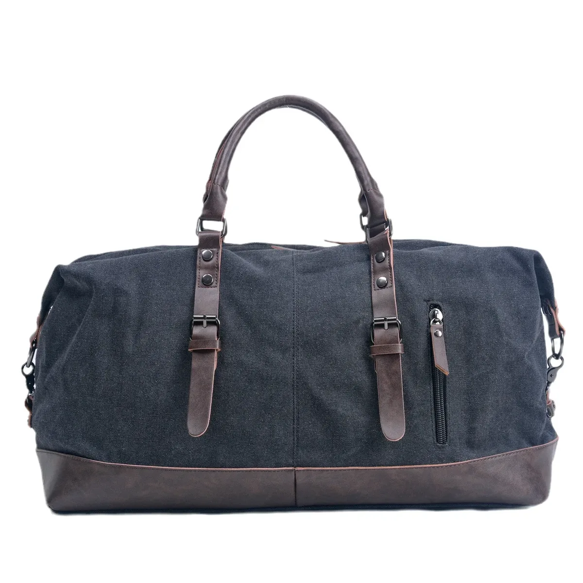 sac de voyage décontracté rétro européen et américain de grande capacité, sac messager en cuir pu et toile pour hommes, sac de sport fitness