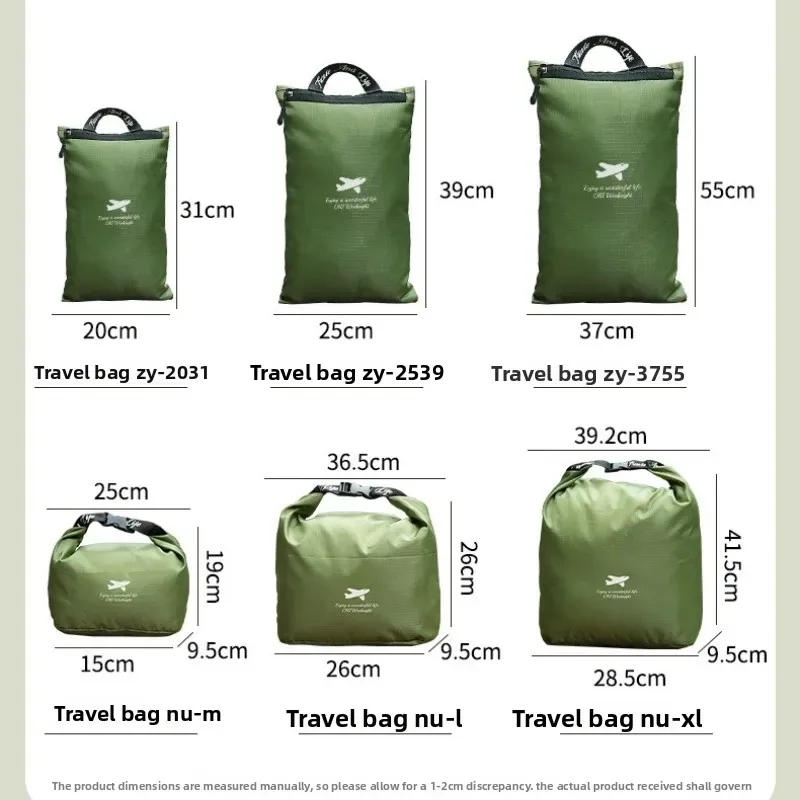 sacs de rangement de voyage à enroulement, en oxford 420d, imperméables, pour équipement de camping et de randonnée, anti-salissures, vert transparent