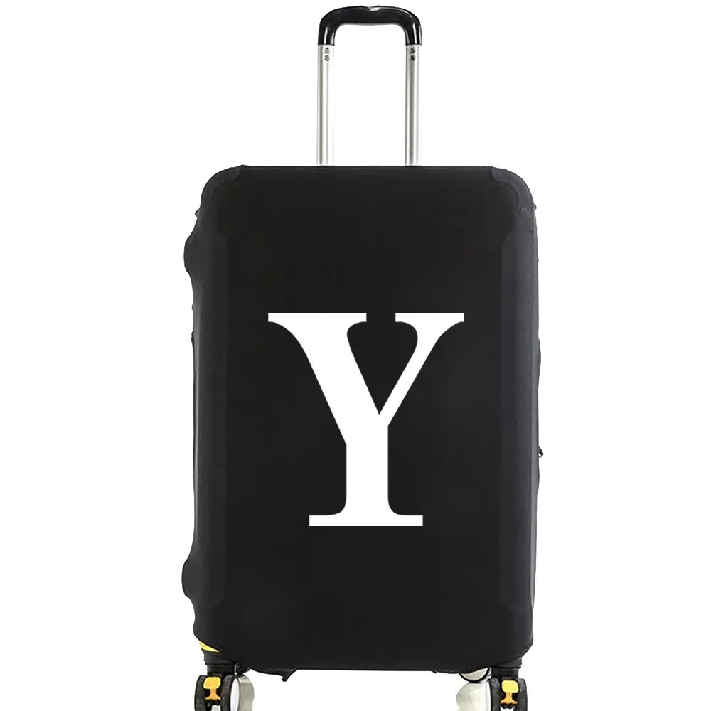 juste de bagage unisexe avec motif de lettre blanche, sacs à poussière élastiques, valise à roulettes, étui à la mode, accessoires de voyage, 18 "-32"