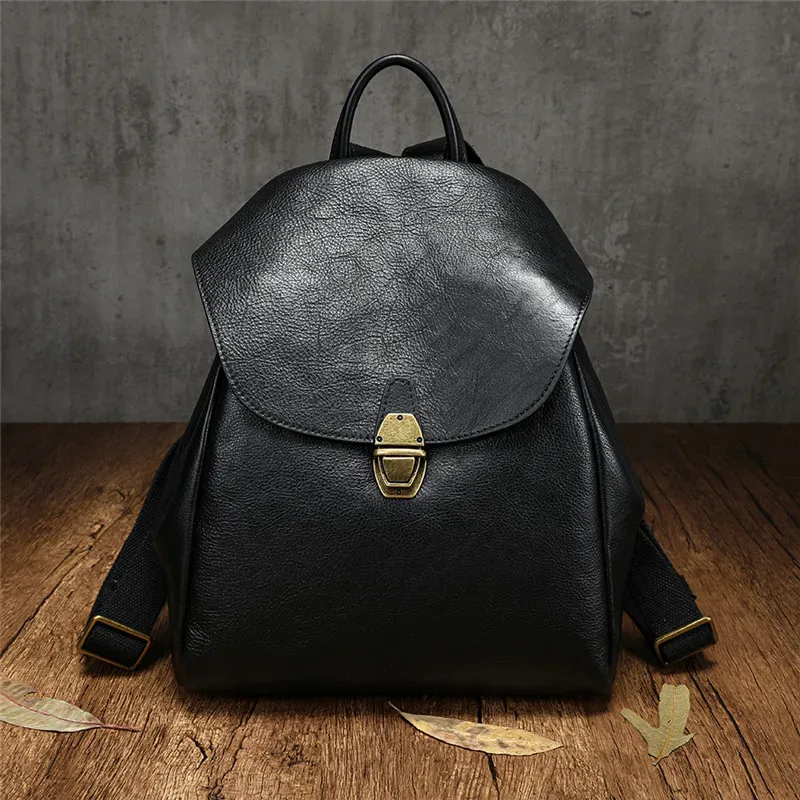 pndme simple vintage première couche peau de vache dames sacs à dos en plein air voyage designers à la main en cuir véritable cartable pour femmes