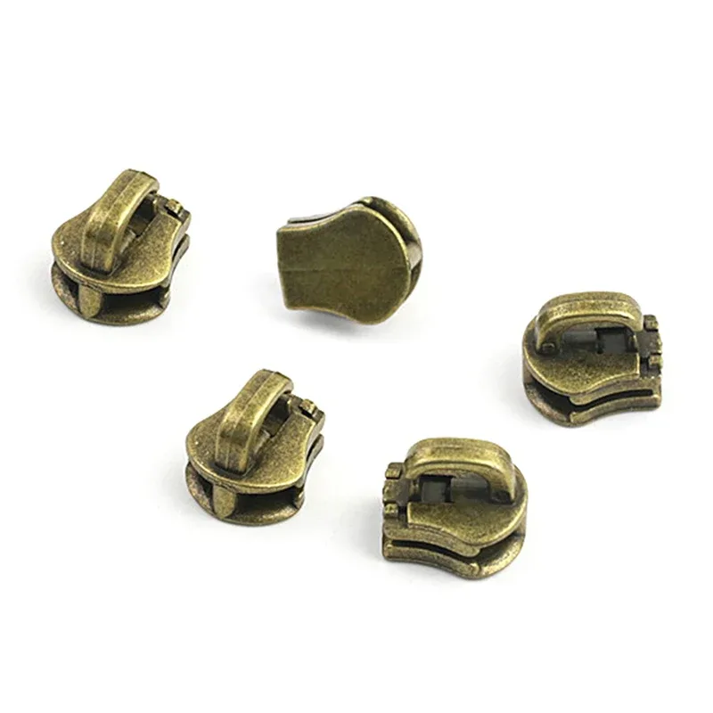 10 pièces 5 # tirette de fermeture éclair métallique pour sacs, bagages, vêtements, kit de réparation diy, accessoires de quincaillerie