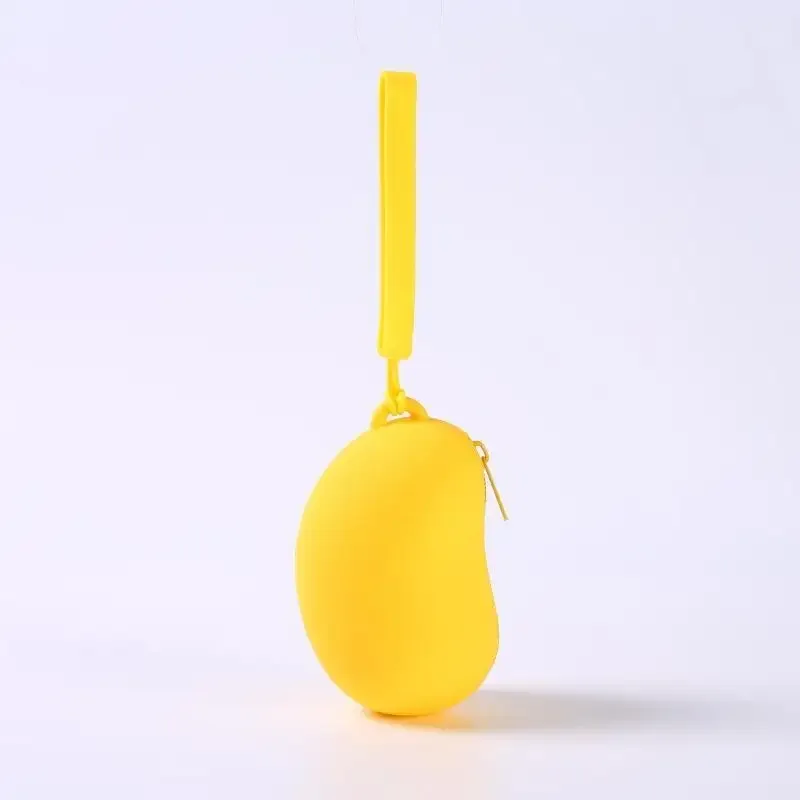 sac de rangement cosmétique en silicone bean, organisateur portable étanche pour écouteurs, câbles de données et porte-monnaie de voyage