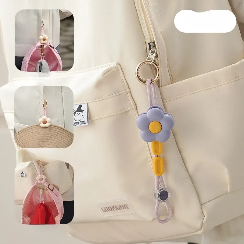 pince chapeau plastique fleurs couleurs marron rose dore attachement sac antichute voyage pratique simple