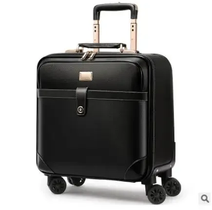 valise carrée cuir marron accents dorés roulettes quatre coins ceinture maintien intérieur marron affaires voyage