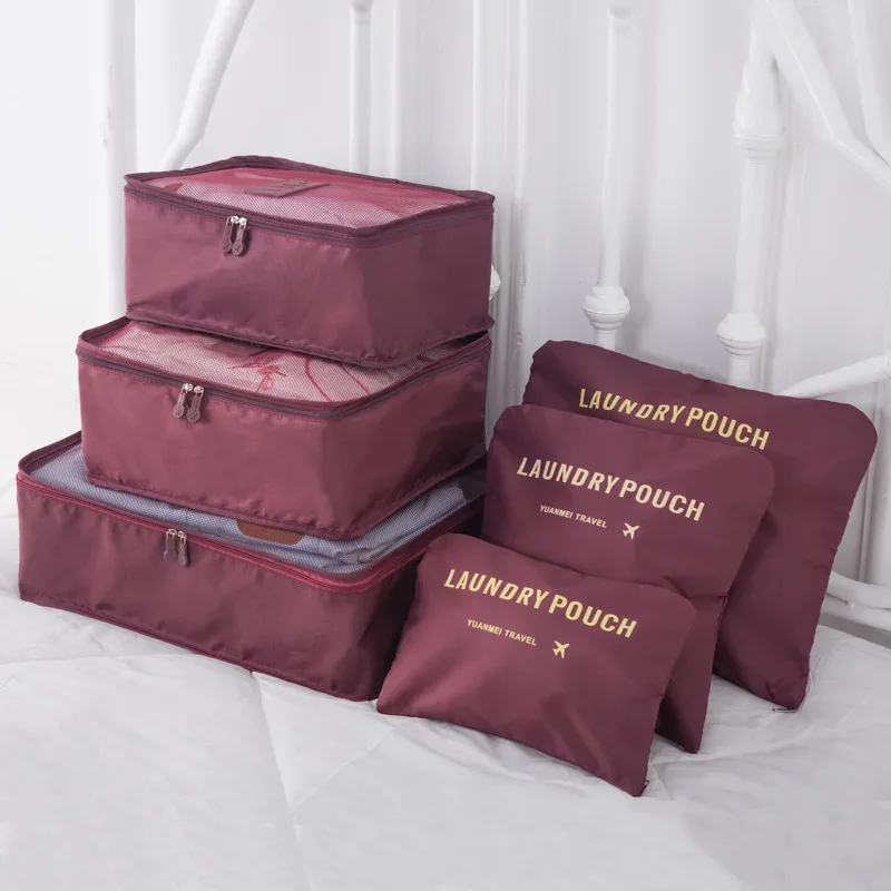ensemble de 6/8 pièces, organisateur de voyage, sacs de rangement, valise, ensemble d'emballage, étuis de rangement, organisateur de bagages portables, pochette pour vêtements et chaussures