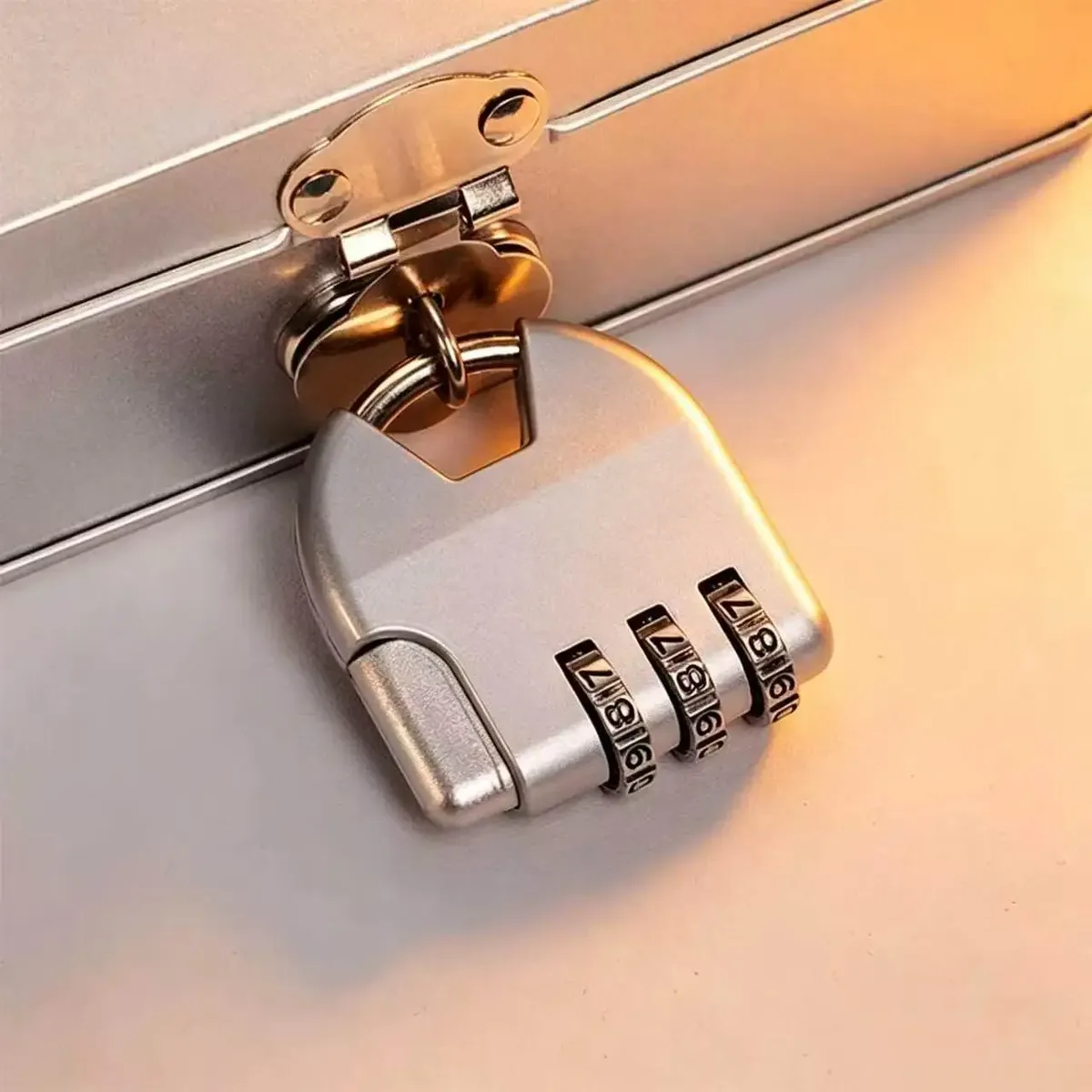 cadenas combiné métal noir argent hautequalité poignée carabine antivol voyage sac bagage accessoire padlock