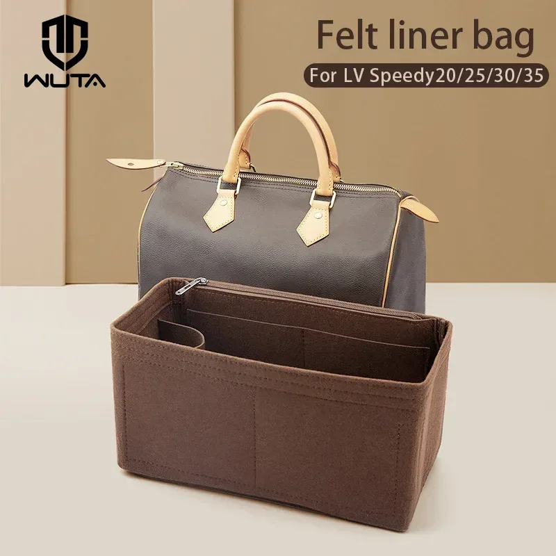 wuta feutre insérer sac organisateur pour for lv speedy 20 25 30 35 rabat sac à main sac intérieur maquillage voyage sac à main stockage sac fourre-tout accessoires