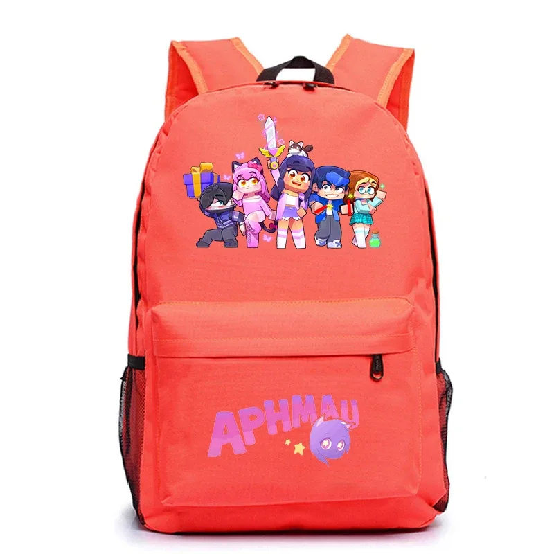 aphmau imprimer sacs à dos mode étudiants sacs d'école adolescent pochette d'ordinateur filles garçons dessin animé bookbag grande capacité voyage sac à dos