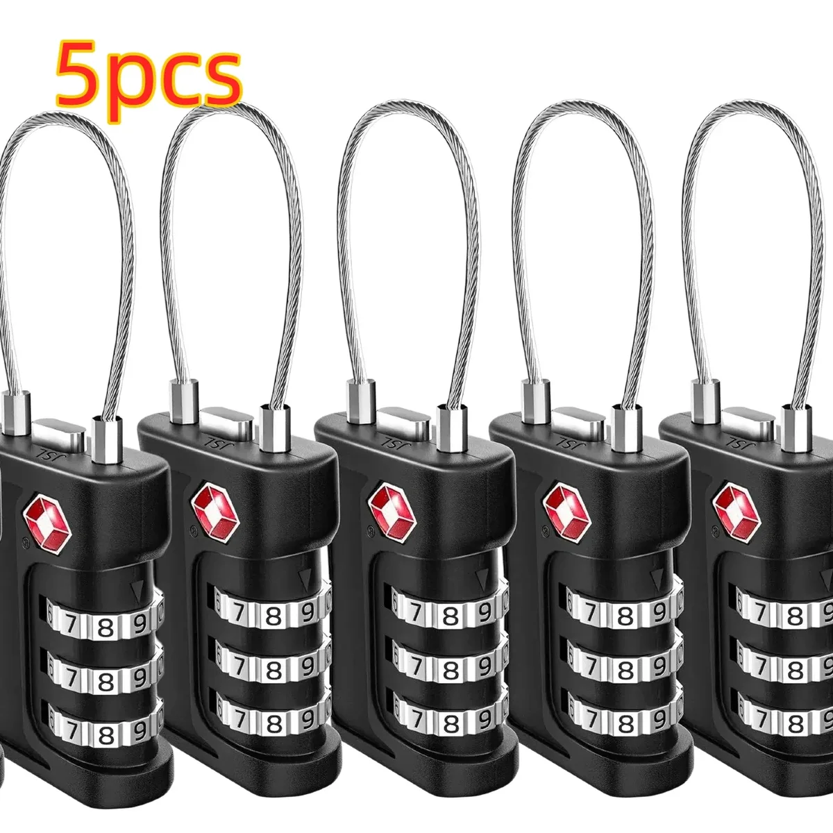 cadenas code modifiable serrure tsa plastique abs noir design contrasté sécurité voyage abus resistant motif uni modifiable longue durée