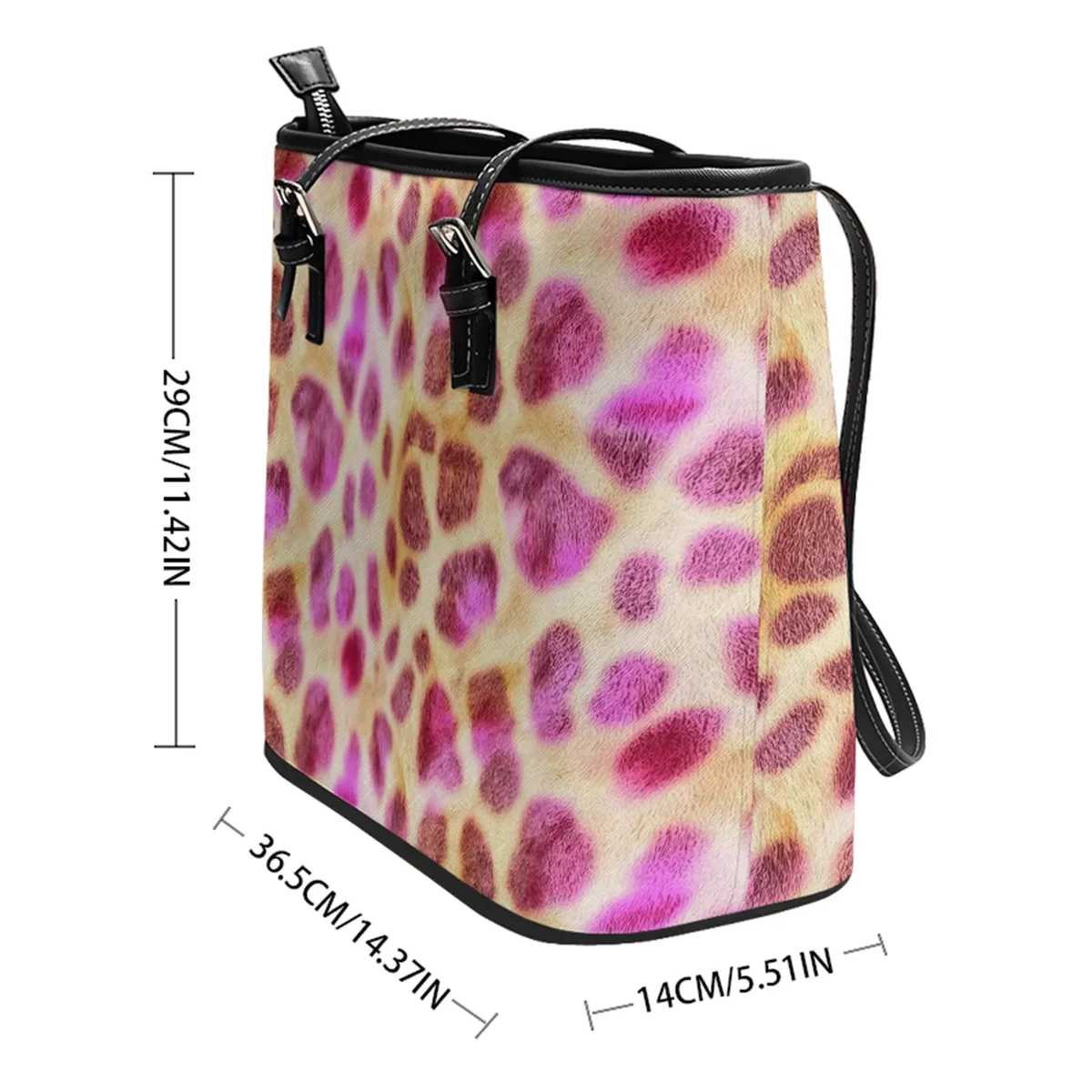 sac à bandoulière en cuir oxford pvc imprimé multicolore en fourrure de léopard urbain, fourre-tout de voyage léger avec fermeture éclair, sac à main de week-end pour le travail quotidien
