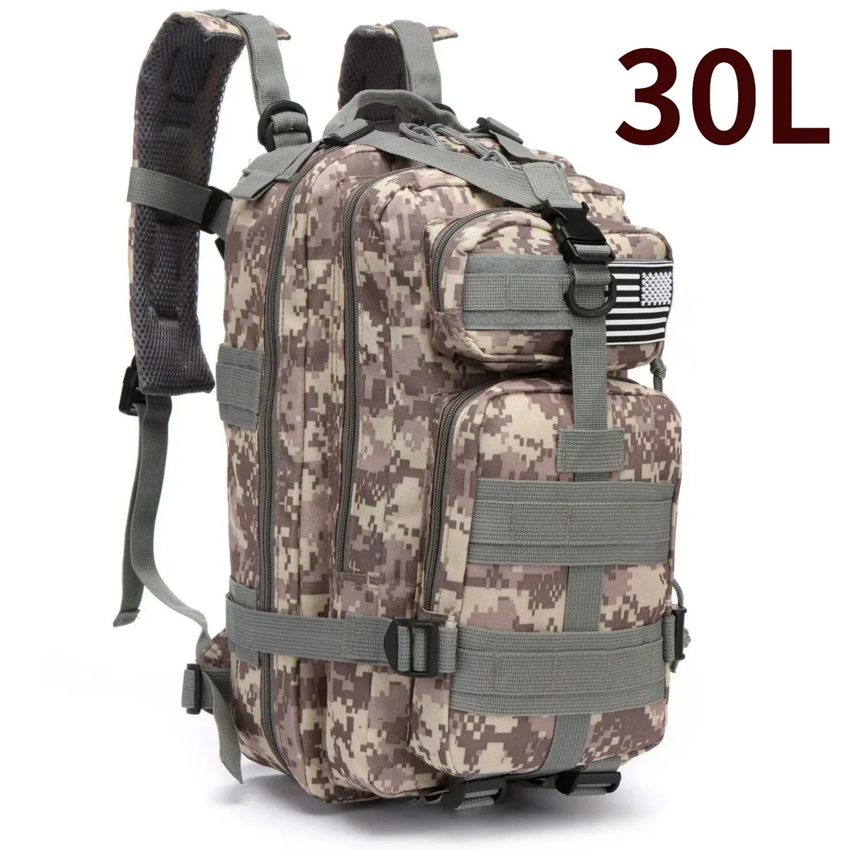 sac à dos tactique 30l/50l en nylon 1000d imperméable, pour trekking, pêche, chasse, camping, activités outdoor et randonnée