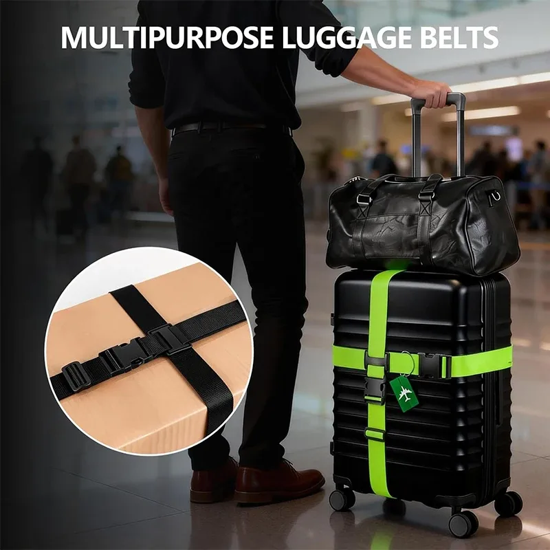 nouvelle sangle de bagage réglable, accessoire de voyage, sangle à boucle unique pour valise, ceinture d'emballage de bagages, accessoires de valise de voyage