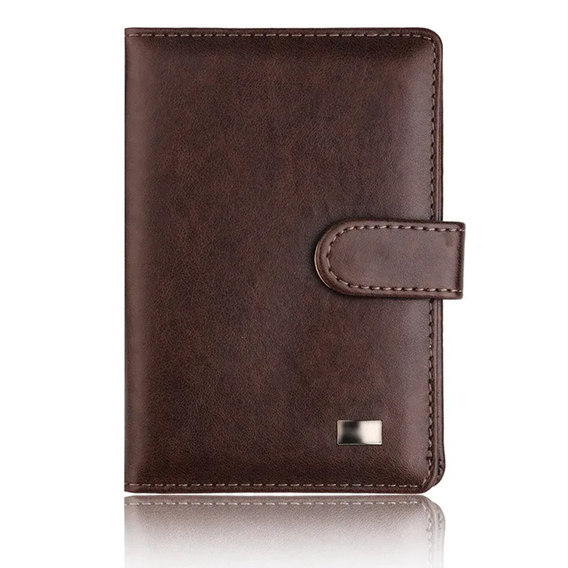 portefeuille de passeport de voyage élégant pour hommes, porte-carte multifonction bloquant rfid, organisateur de documents portable en cuir