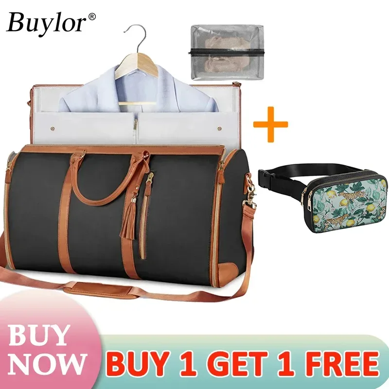 sac voyage polyester rose marron pliable extensible femelle polyvalent grande capacité résistant eau hand bagage fitness voyage suit storage