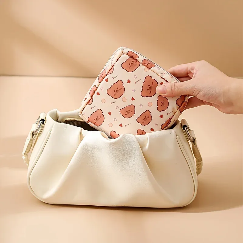 sac de rangement pour serviettes hygiéniques à imprimé chic et grande capacité - organisateur léger et multi-usages pour bonbons et articles essentiels