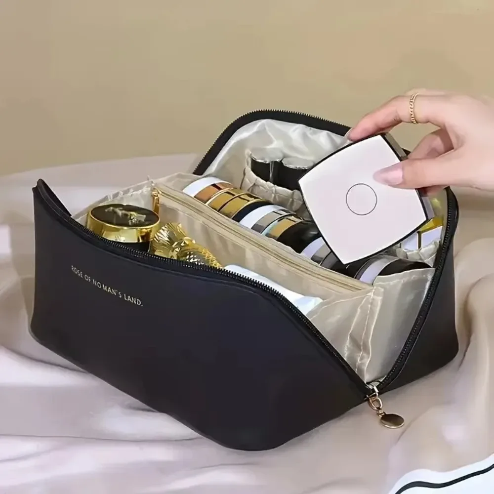 organisateur de maquillage, trousse de toilette pour femme, étui de rangement pour maquillage, pochette de luxe pour femme, sac cosmétique, sac organisateur de voyage avec fermeture éclair