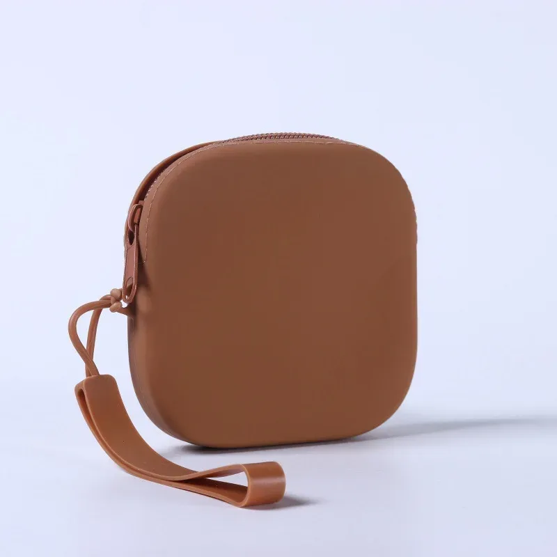 pochette de rangement en silicone, sac à cosmétiques à fermeture éclair, matériau en silicone souple, cadeau multicolore pour bricolage
