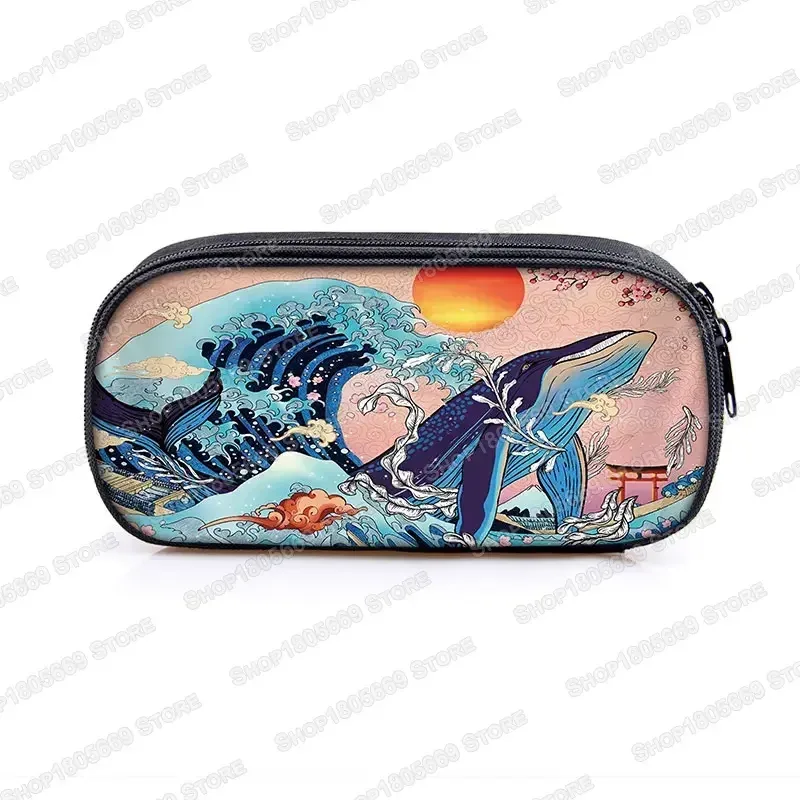 trousse à cosmétiques, animal de mer, tortue, baleine, requin, dauphin, poulpe, trousse d'école pour filles, boîte à crayons, sacs de papeterie mignons, cadeau