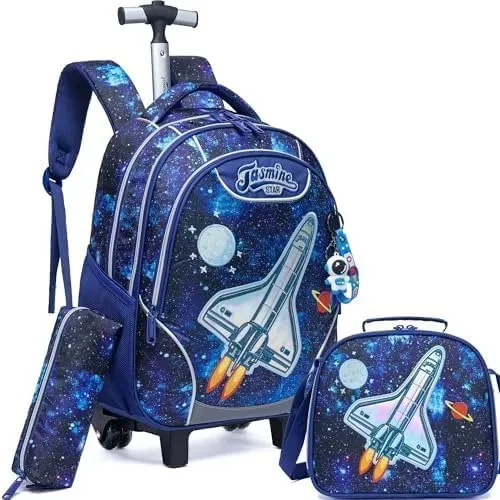 sac à dos à roulettes licorne pour filles et enfants, sac d'école à roulettes, bagage de voyage, cadeau mignon pour élèves du primaire, sac à roulettes