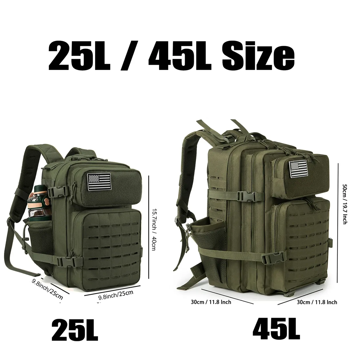 sac à dos de randonnée 25l / 45l, adapté au camping, à la pêche et aux activités sportives, et idéal pour une utilisation quotidienne, la remise en forme et les voyages