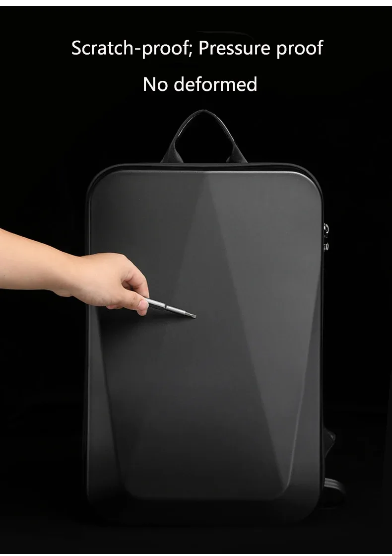 sac à dos rigide pour ordinateur portable 15.6 pouces pour hommes, étanche, antivol, extensible, verrouillage tsa, sac de jeu, sac à dos d'affaires de luxe, charge usb