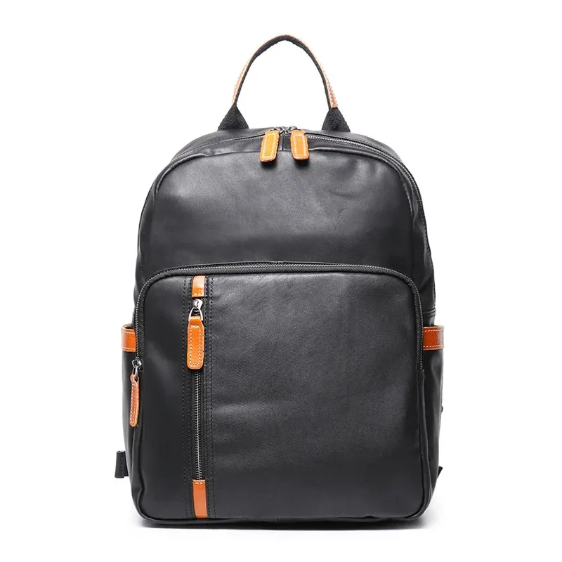 nesitu haut de gamme a4 vintage noir marron vert haut grain en cuir véritable 14 ''ordinateur portable femmes hommes sac à dos en peau de vache sac de voyage m1788