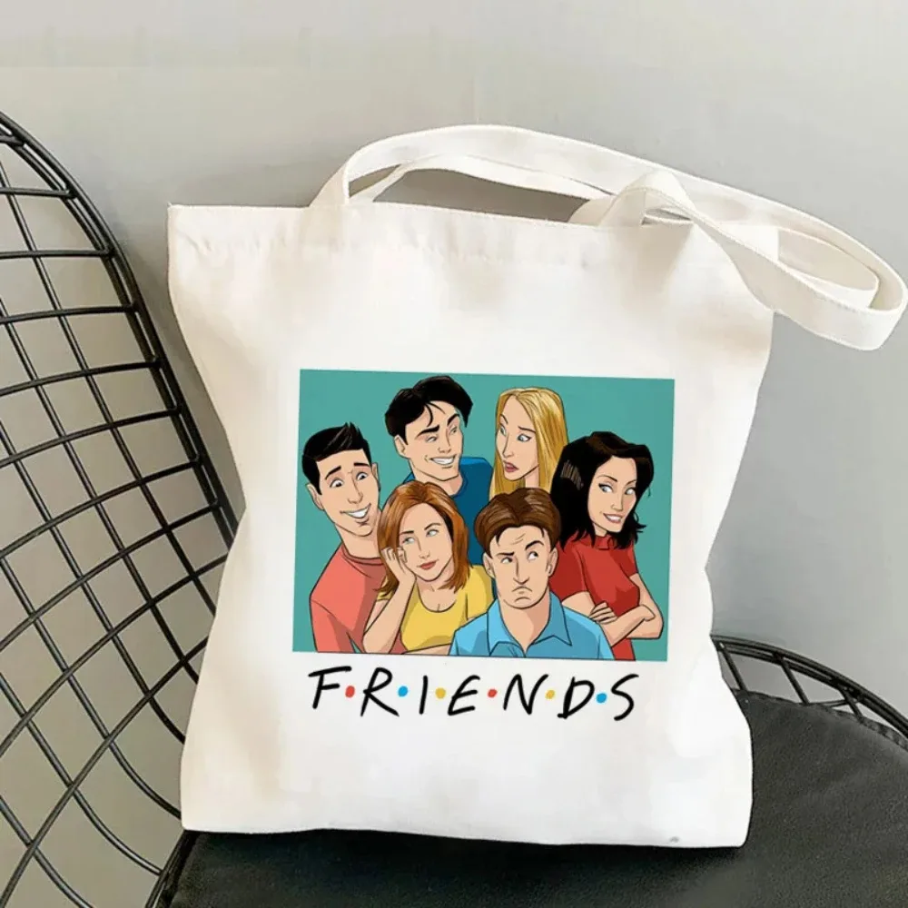 mode amis émission de télévision inspiré toile sac fourre-tout femmes décontracté style de rue harajuku shopper sac à main usage quotidien idée cadeau