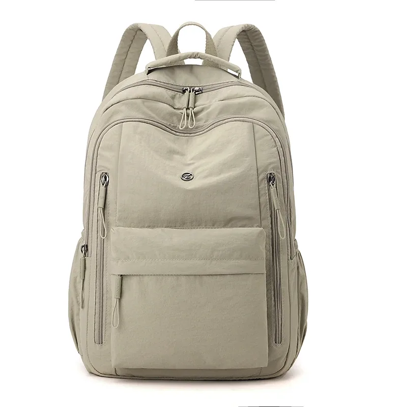 sac à dos décontracté en nylon grande capacité pour femme, multi-couches, tendance, pour voyage, école, camping et randonnée en extérieur
