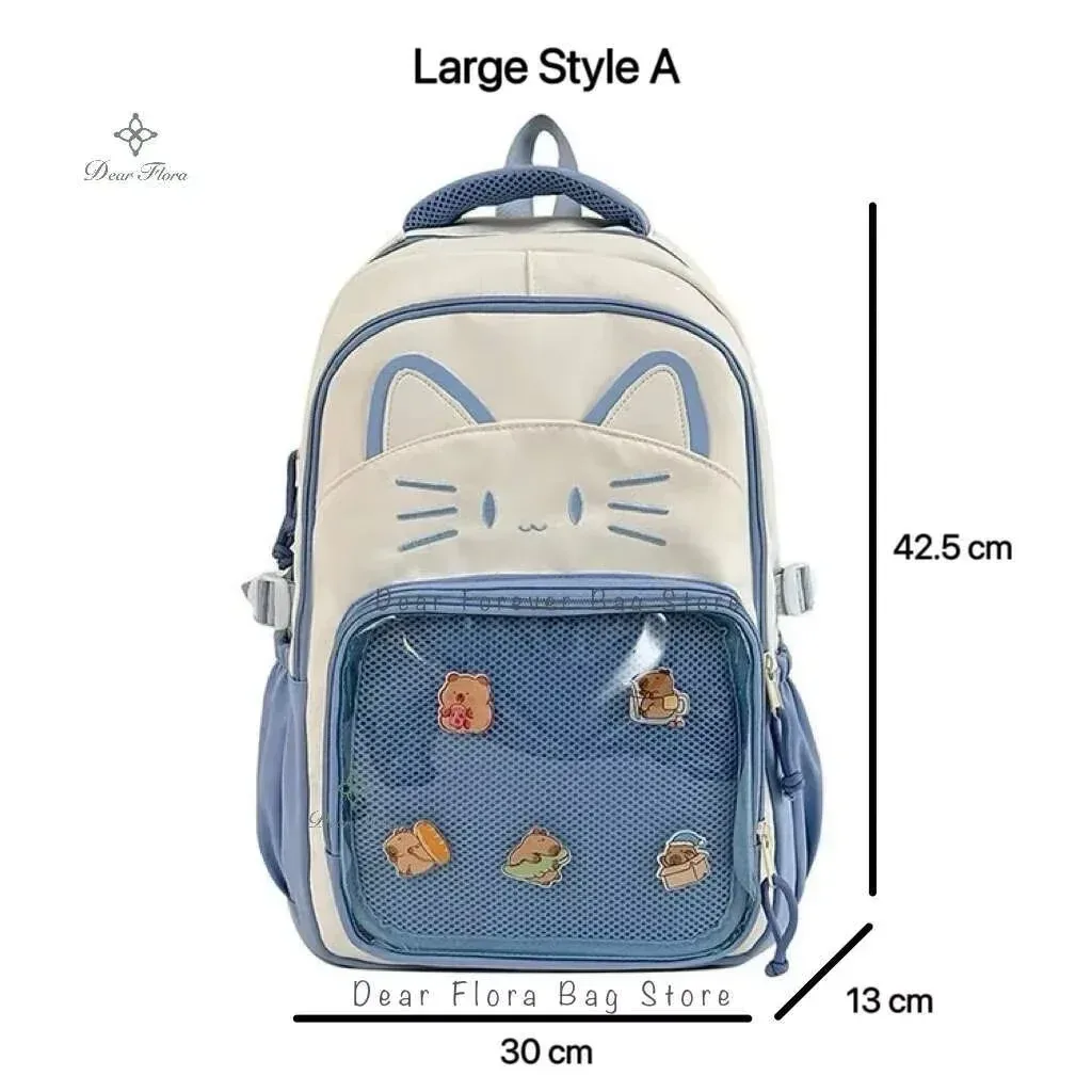 sacs à dos y2k mignons pour filles, grande capacité, décontractés, transparents, à personnaliser, style dessin animé, tendance, pour voyage et école