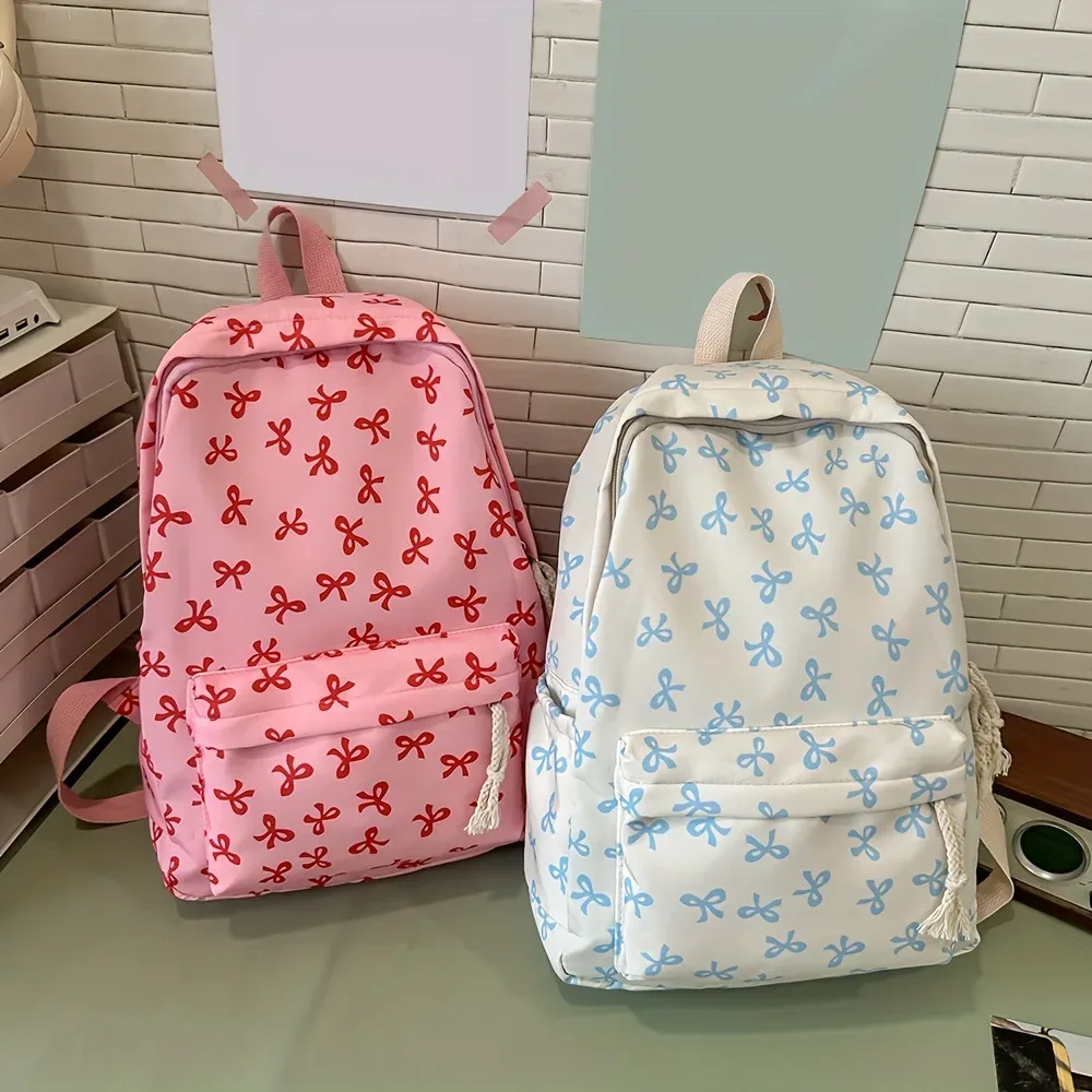 sac à dos décoratif avec nœud pour filles et femmes, léger, décontracté, pour les voyages, les trajets quotidiens, le sport, l'école, élégant, printemps-été
