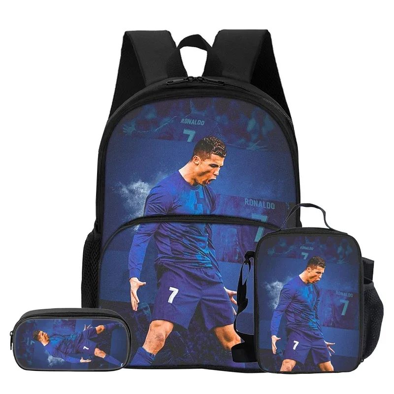 sac dos nylon noir motif football dynamique bandoulière arquée fermeture éclair integree informatique unisexe voyage