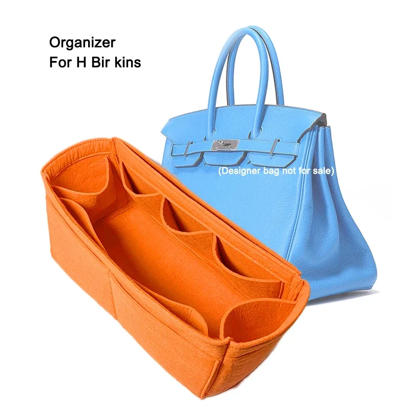 trousse feutre orange compartiments multi boîte voyage femmes organise maquillage sac main adaptation marque