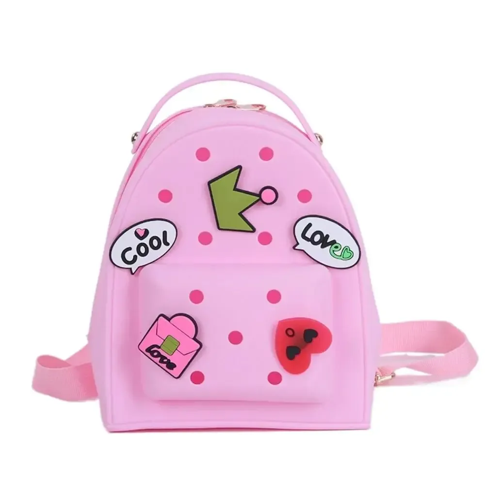 sac à dos en silicone à bretelles réglables, dessin animé, fermeture éclair, étanche, durable, doux, pour la maternelle, pour dames