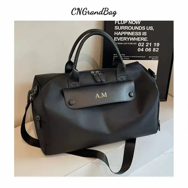sac à bandoulière de sport et de fitness avec nom personnalisable, sac en tissu oxford pour femmes, sac à bagages léger, sac de voyage pour courte distance