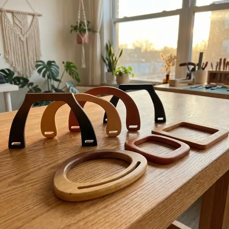 poignée de sac en bois, sangles carrées pour sacs, pièces de sac à main diy, poignée de remplacement classique pour sacs fourre-tout, accessoires pour sacs
