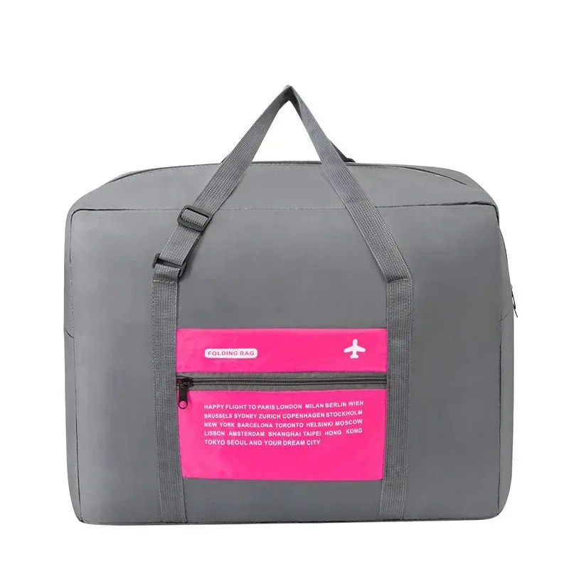 sac voyage gris nylon poches colorées avion motif polyvalent grande capacité week end sport affaire camping