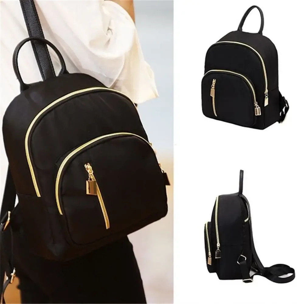 sac à dos mini multifonctionnel mignon pour fille noire, sac à bandoulière en oxford, sac de jour