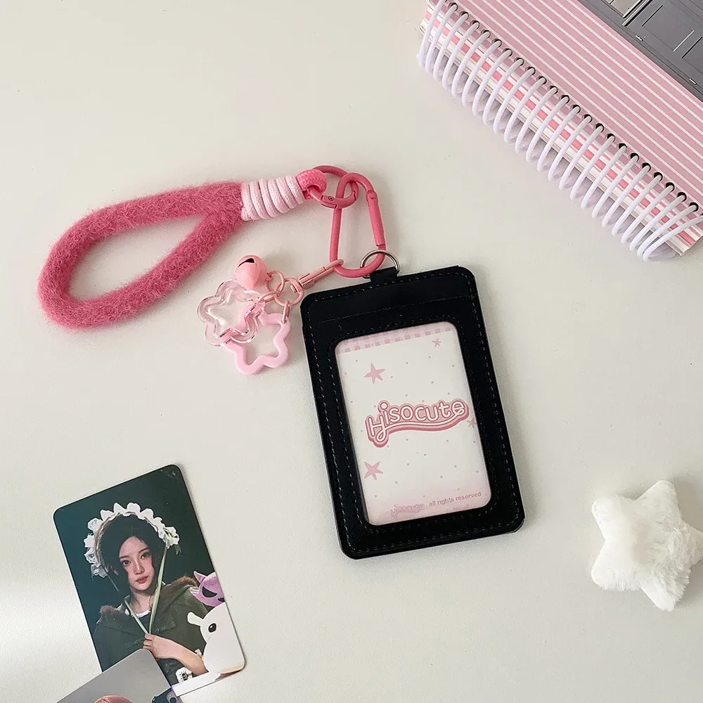 porte-cartes en corde suspendue 3 pouces, couleur unie, mode coréenne y2k, sac de rangement pour idole de fille mignonne, sac à dos pour étudiant, pendentif, porte-clés