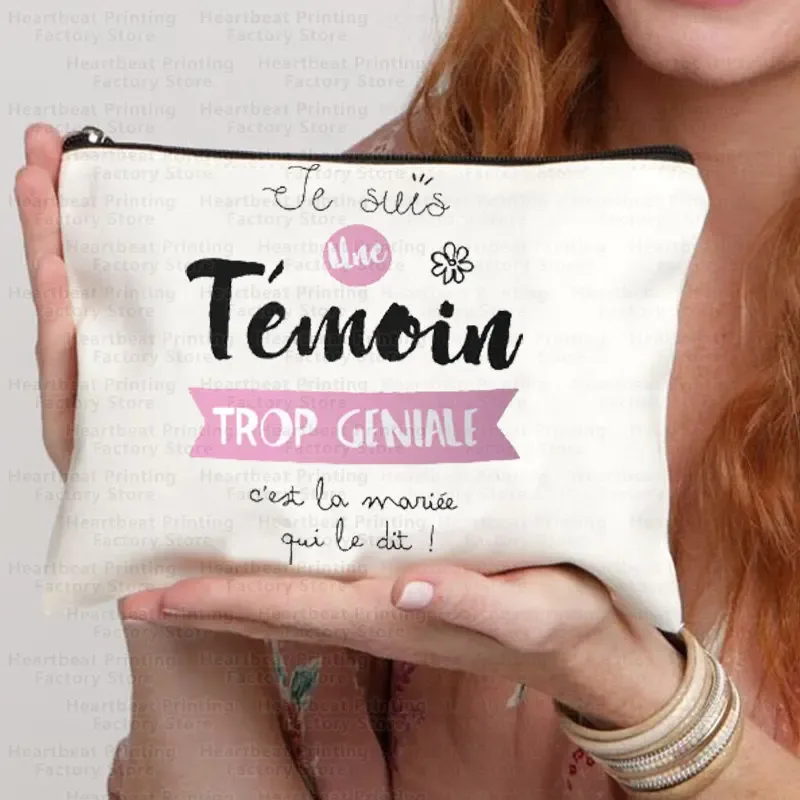 témoin sac de témoin nom doré sac cadeau de mariage kit d'enterrement de vie de jeune fille sac sacs de maquillage sacs de toilette de demoiselle d'honneur merci sac cosmétique