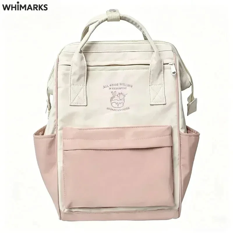 sac à dos imperméable whimarks, sac d'école mignon, couleur unie, grande capacité, pour loisirs, voyages, sports, rangement pour étudiants
