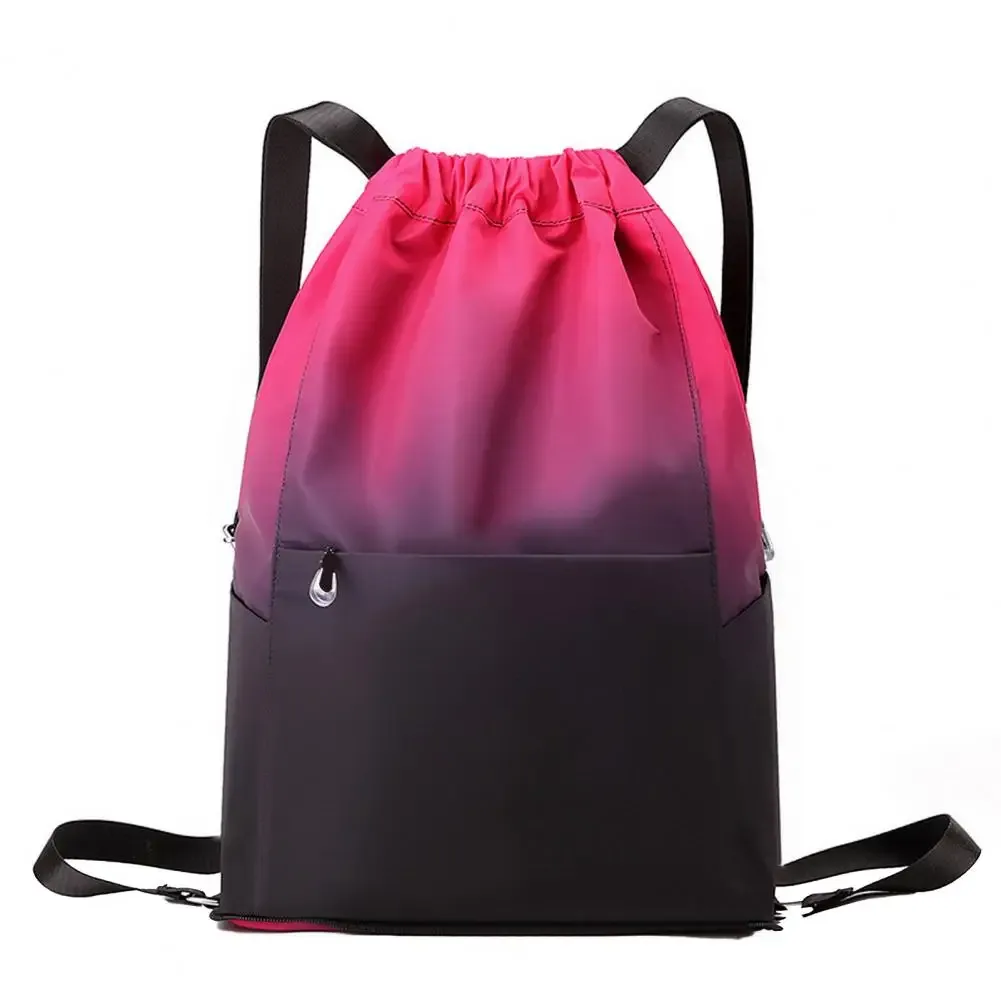 sac à dos de sport à cordon de serrage, sac de basket-ball de couleur dégradée imperméable, sac à dos de sport pliable pour hommes et femmes, natationurs d'entraînement de football
