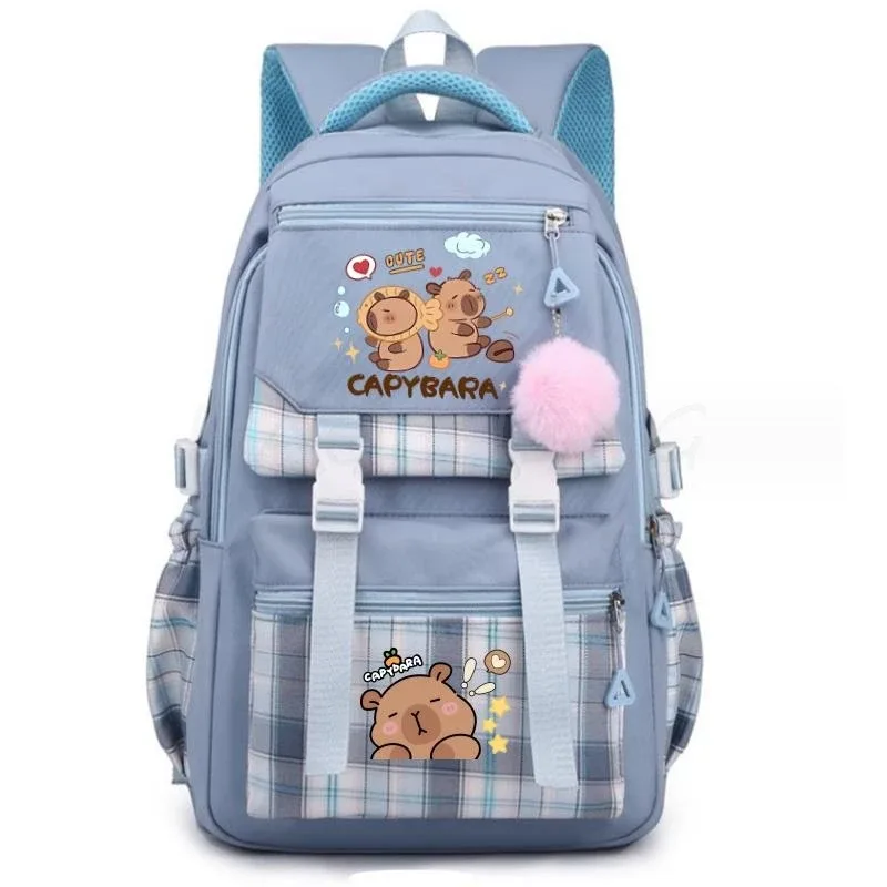 sac à dos imprimé capybara pour femmes, pour ordinateur portable, grande capacité, cartable d'école pour filles et adolescentes, 4 couleurs, cadeau