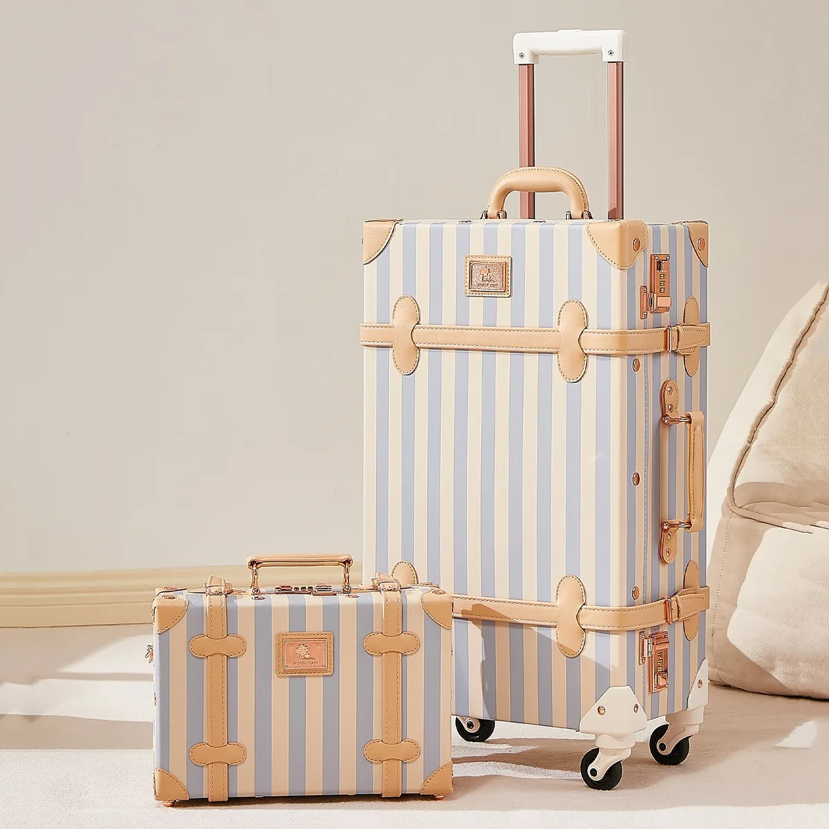 valise rétro originale, petite valise de voyage à roulettes avec roues pivotantes et poignée, 20/24/28 pouces, nouveau produit, sac de voyage
