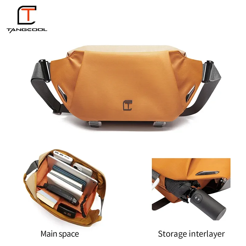 tangcool sac à bandoulière étanche pour hommes et femmes, sac banane antivol, sac de poitrine pour voyage, randonnée, cyclisme