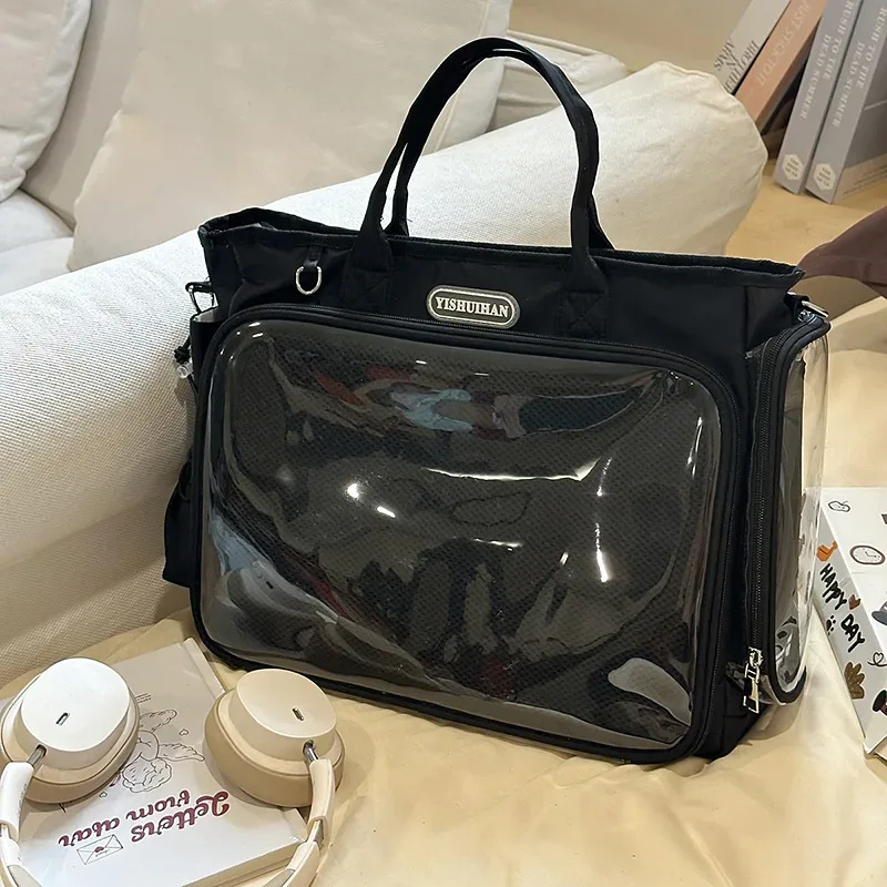 nouveau sac à dos harajuku badge transparent poupées montrer sac de douleur grande capacité sac fourre-tout à bandoulière y2k mode sac à dos bandoulière cadeau