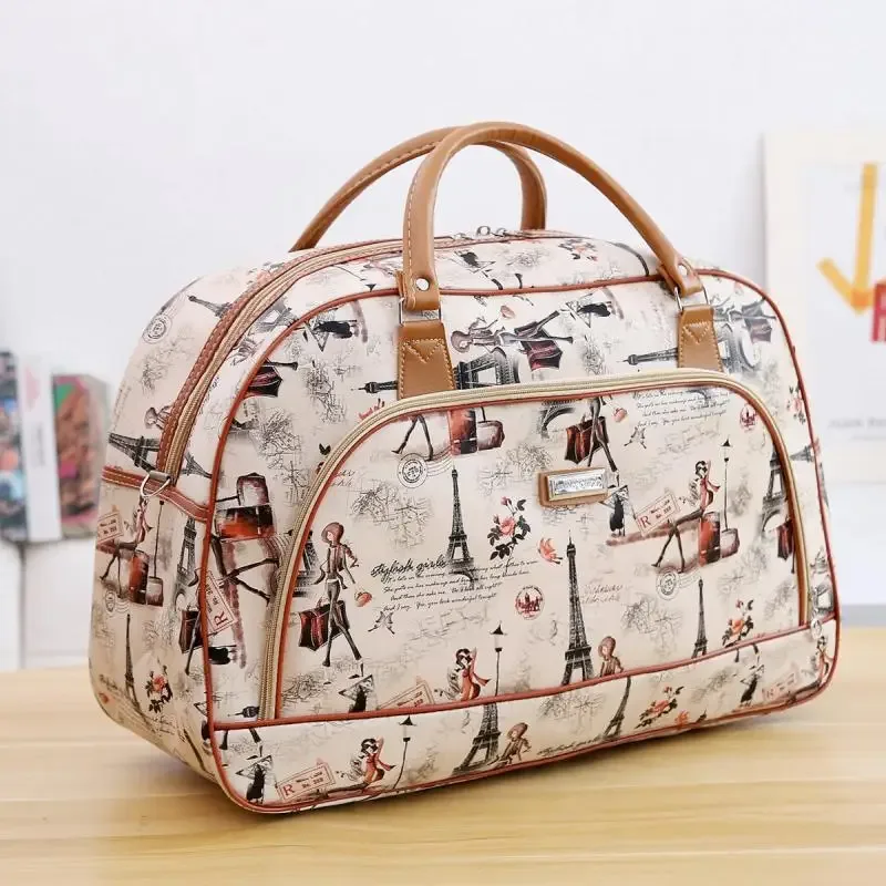 sacs fourre-tout de voyage en cuir pu pour femmes, sac à bagages de grande capacité, sac de sport étanche, sac de voyage décontracté pour week-end, organisateur